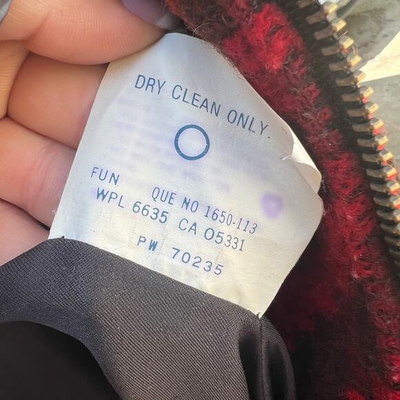 Vintage 80s 90s Woolrich maroon orange Tribal Aztec Southwestern Blanket Coat - Picture 9 of 10